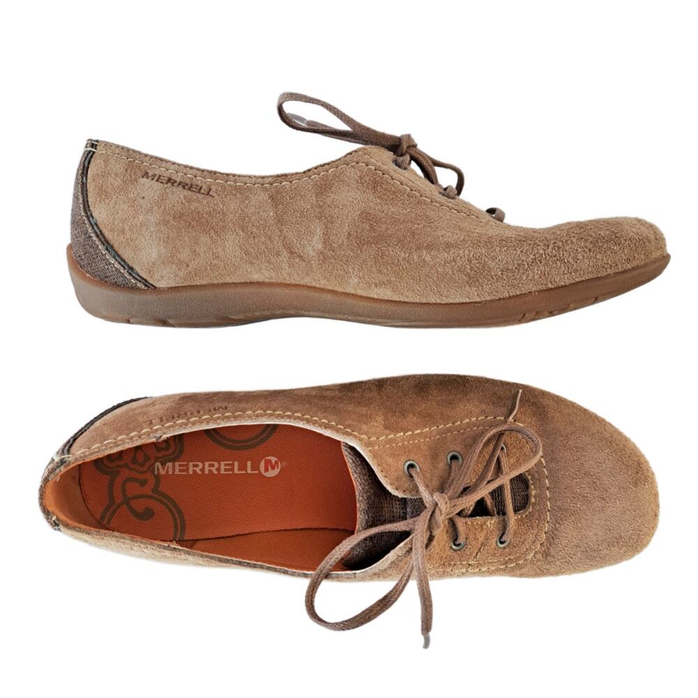 Merrell Women's 10 Rosella Suede Fashion Comfort Sneaker Size Otter Tan Brown